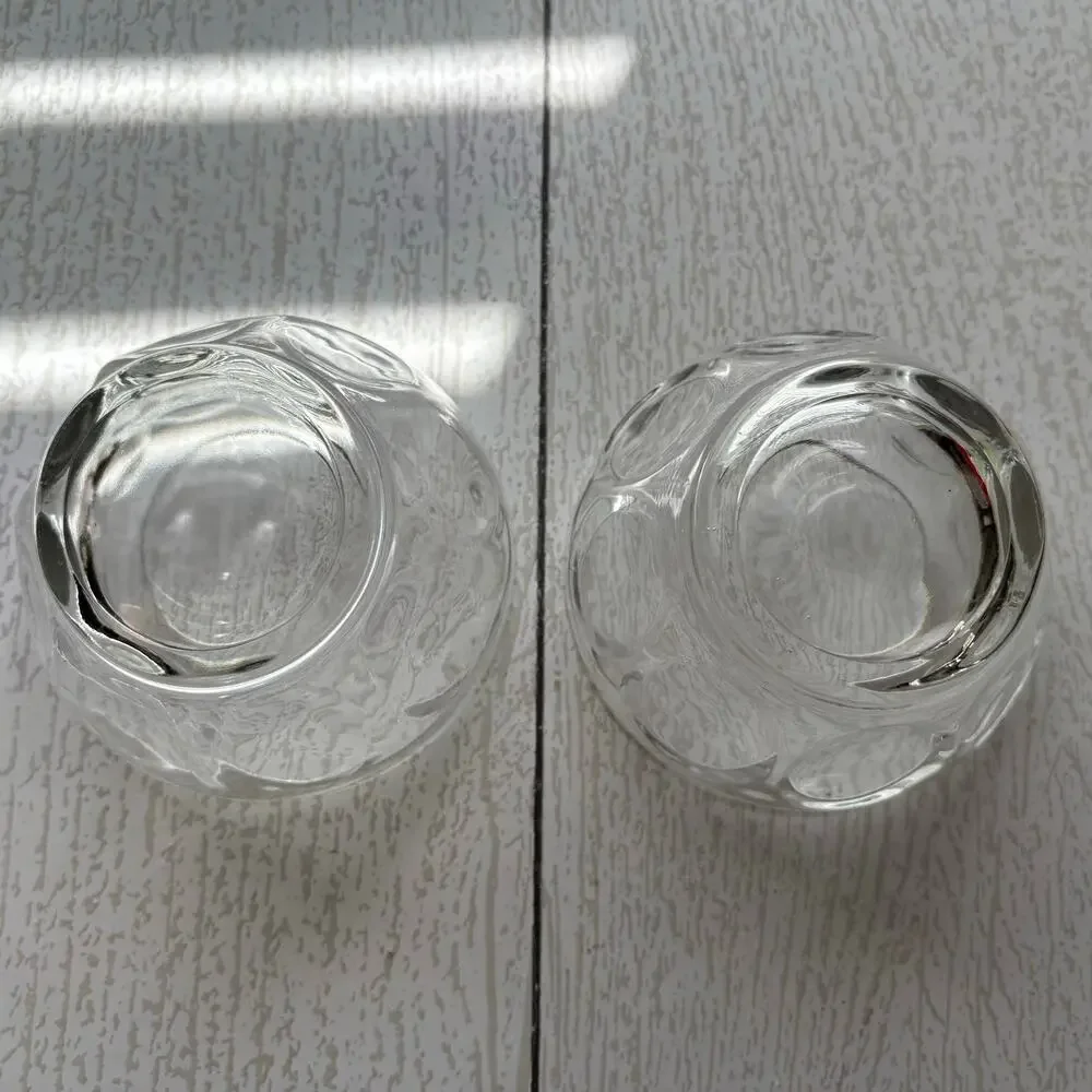 Vintage Thumbprint Glass Dessert Bowls Set of 2